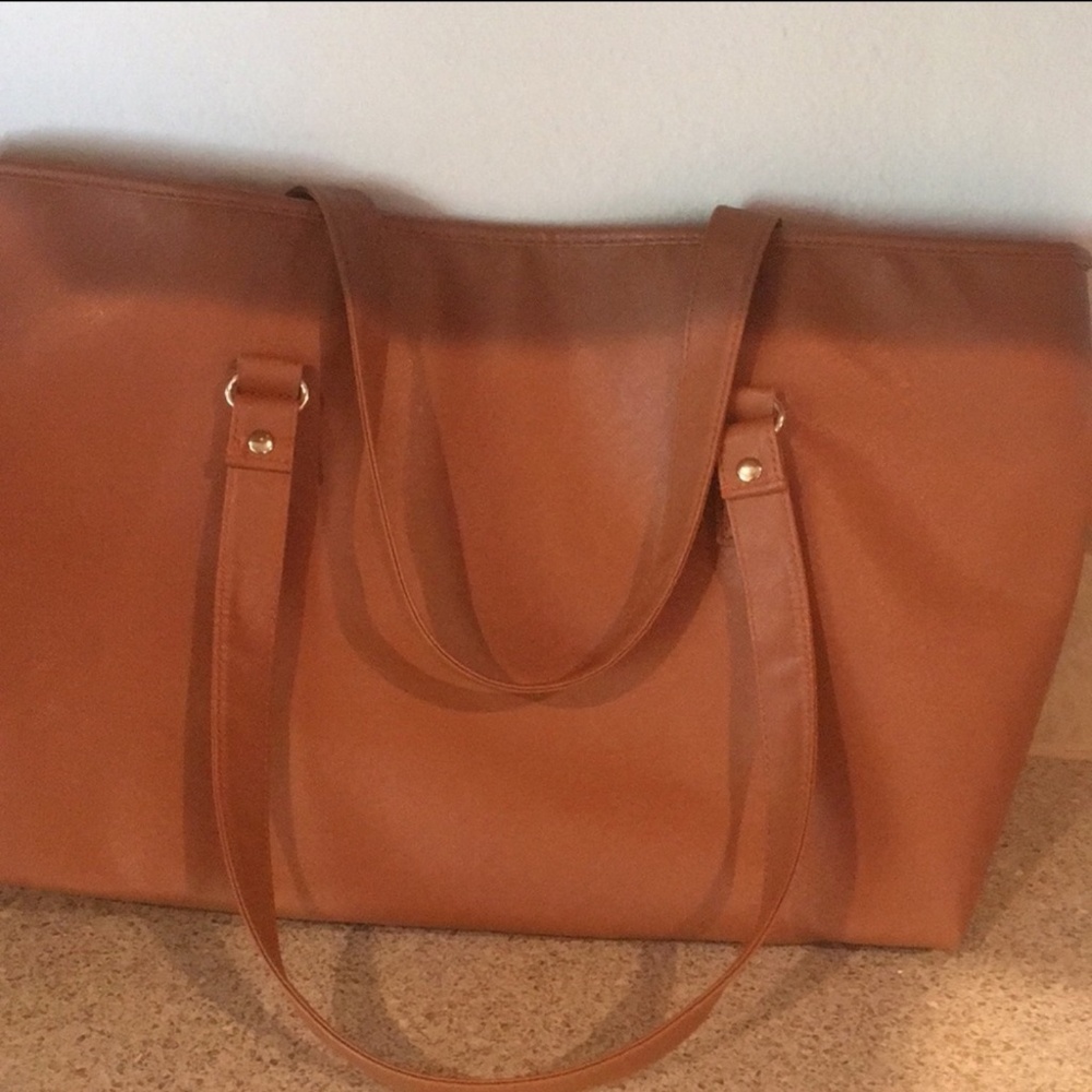 Faux leather tote